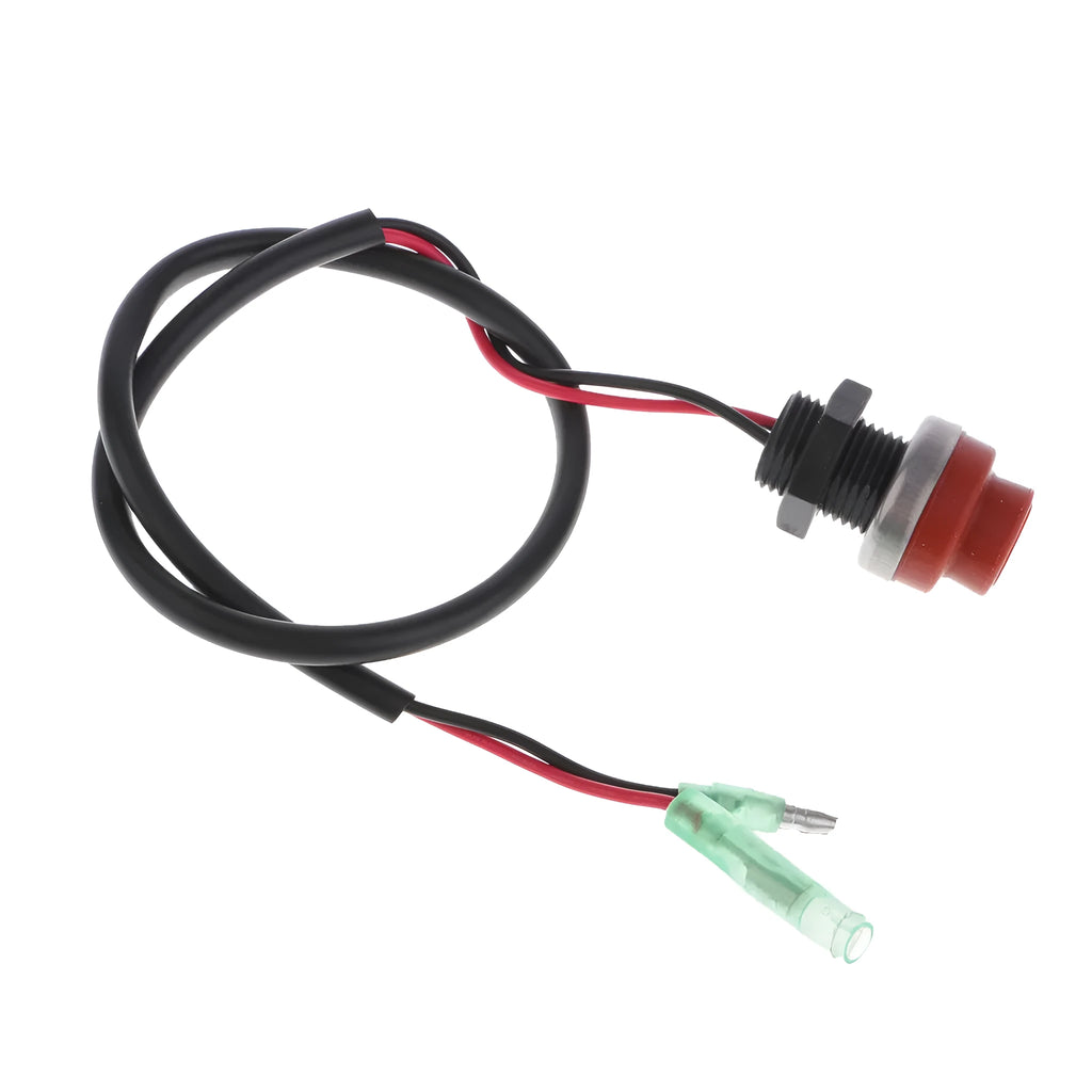 Yamaha-compatible marine engine kill switch with coiled black safety lanyard.