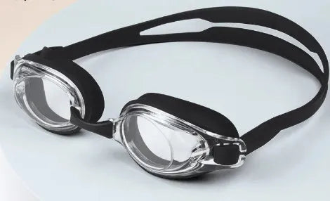 HD waterproof non-fogging myopia swimming goggles in black blue white and pink with case