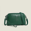 Women's genuine leather shoulder bag in horizontal square shape showing five colour options