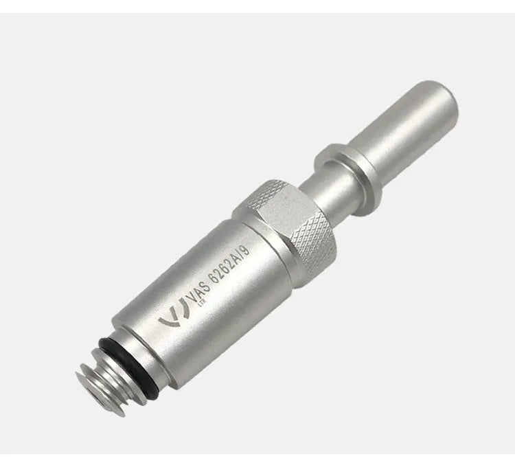 Silver metal transmission refuelling joint tool for VAS6262-9 automotive diagnostic systems