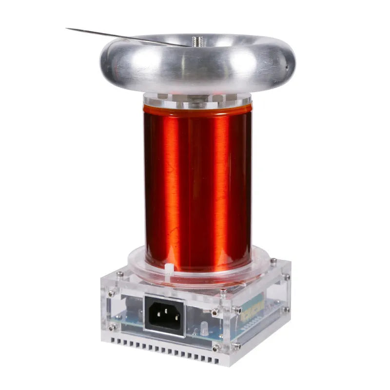 SSTC music Tesla coil driver board with controller, power cable, and audio connections