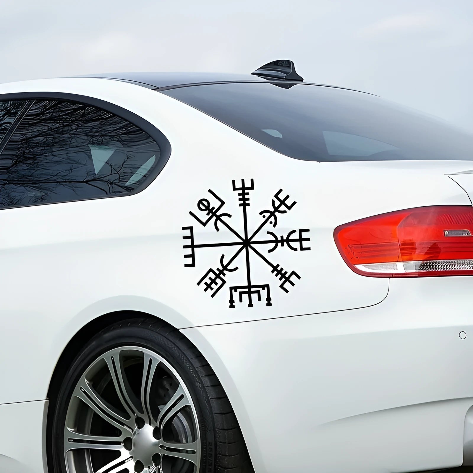 13x13cm square vinyl car sticker with vegetarian no charm design for vehicle window application