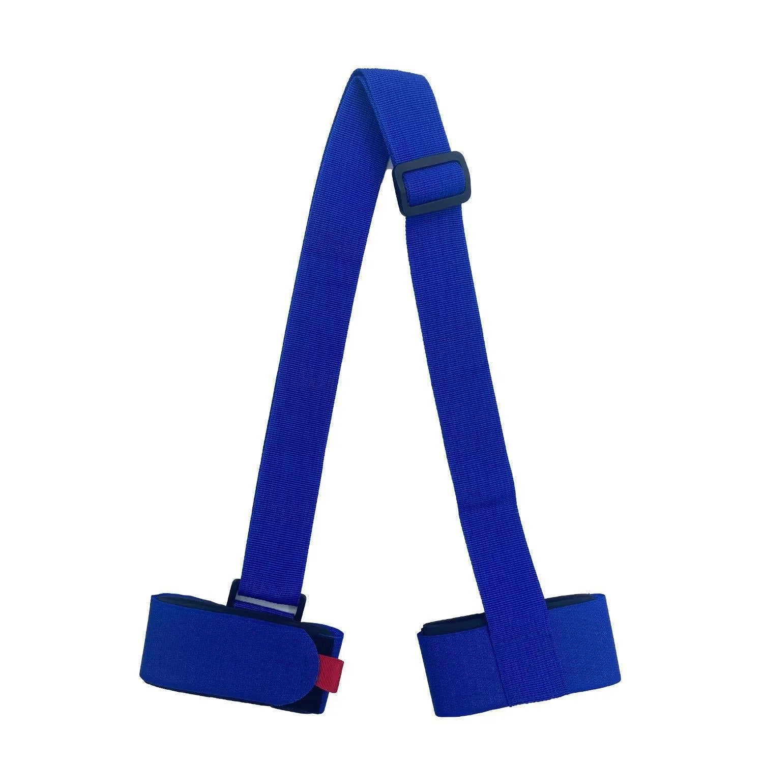 Adjustable skiing bandage strap with hook and loop closure for double board transport