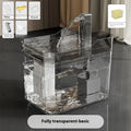 Automatic cat water fountain with circulating filtered water in matte grey transparent finish