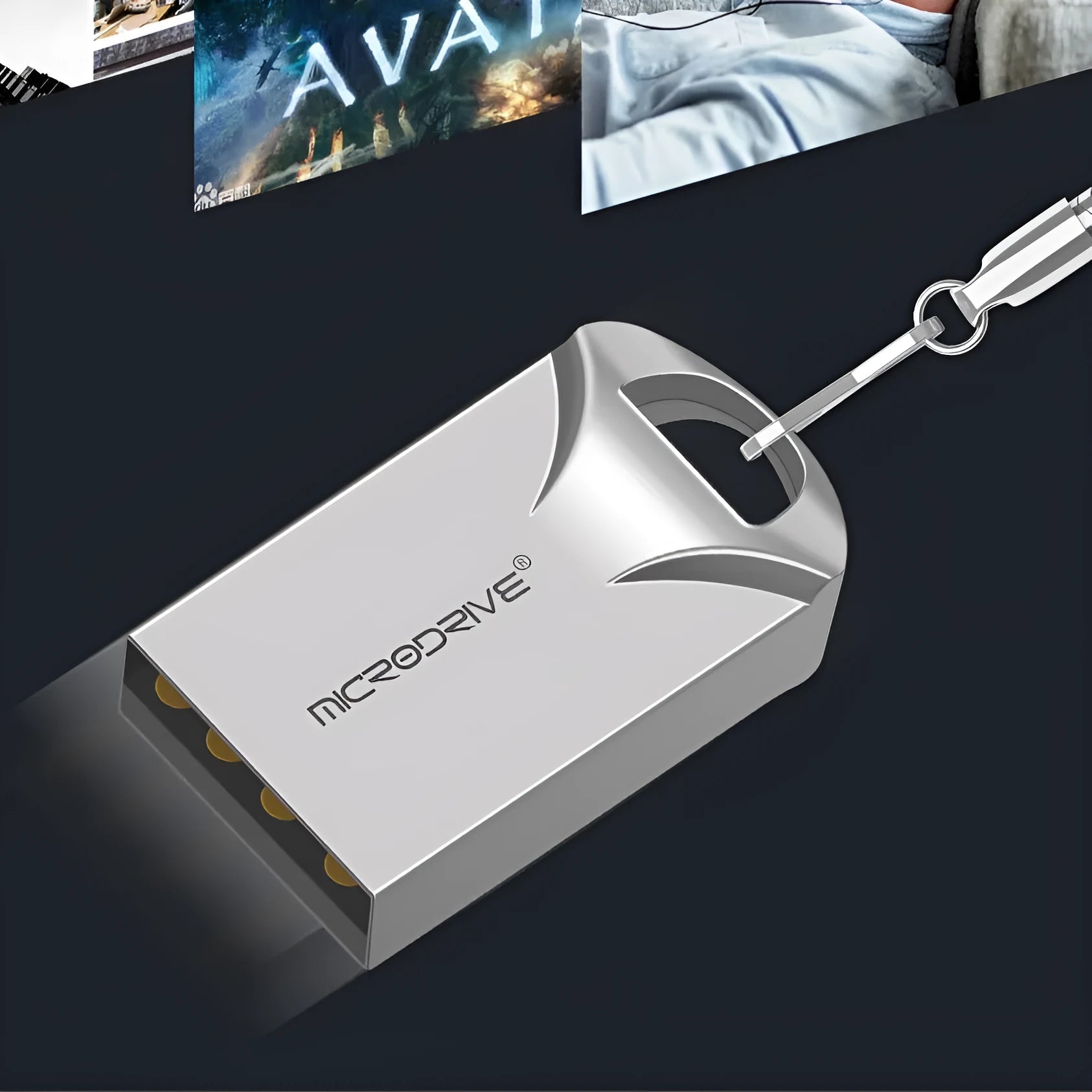 Black and silver metal USB flash drives showing compact 23mm size with capacity options from 4GB to 128GB
