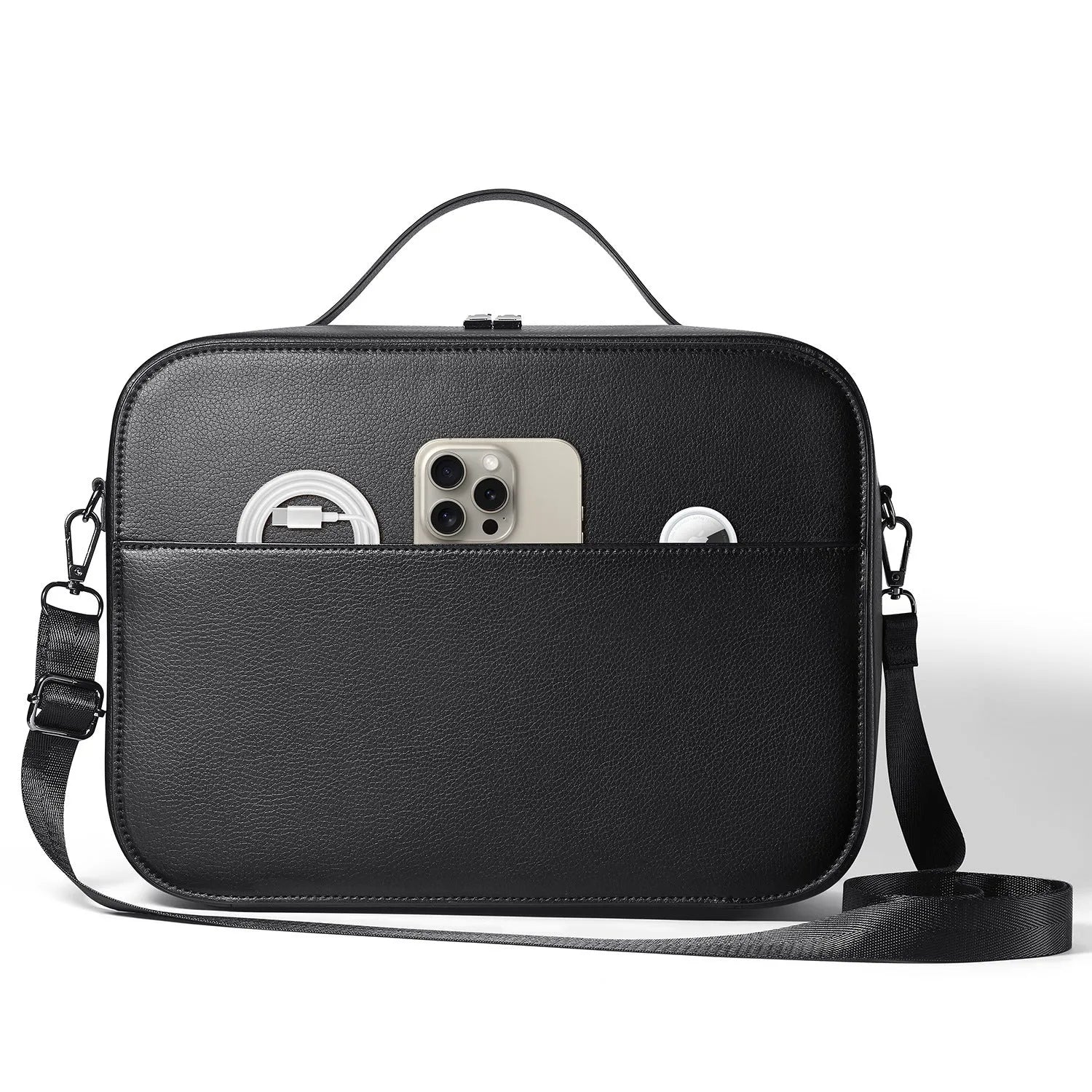 Black MR glasses storage box for Apple Vision Pro head-mounted equipment showing dimensions