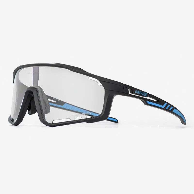 TR90 semi-rimless unisex cycling sunglasses with a photochromic colour-changing lens.