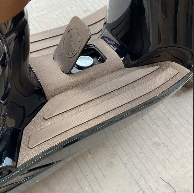 Motorcycle front foot pedal accessory with 3D rubber pad in black gray and bronze gold options