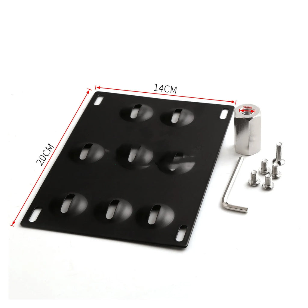 American licence plate frame trailer hook for car modification with metal plate and mounting hardware