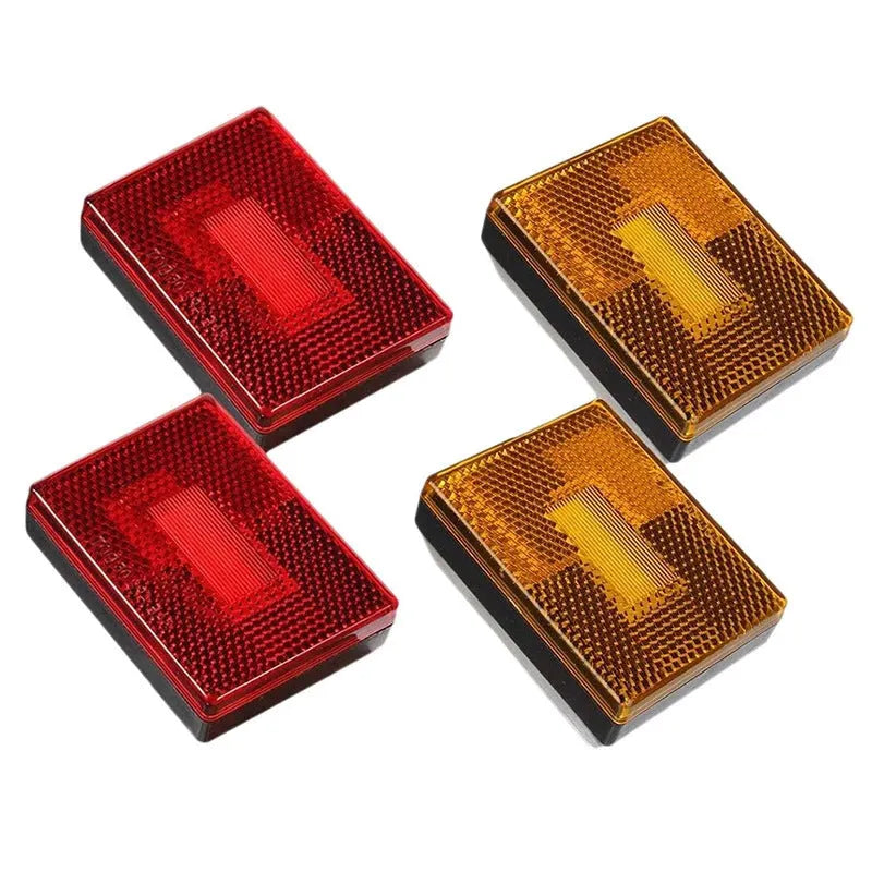 Red and yellow LED trailer side clearance lamp with 19cm wire