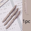 Macaron colour press gel pen with 0.5mm tip in smoked brown, pink, or white.