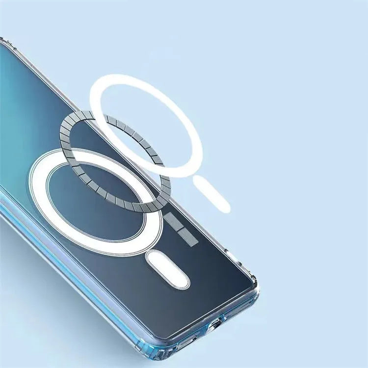 Transparent MagSafe magnetic phone case for Samsung Galaxy S21 S22 S23 smartphones