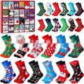 Assortment of seven different resin Christmas sock blind boxes for holiday decoration