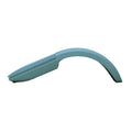 Black folding Bluetooth wireless mouse showing touch scroll area and compact folded size