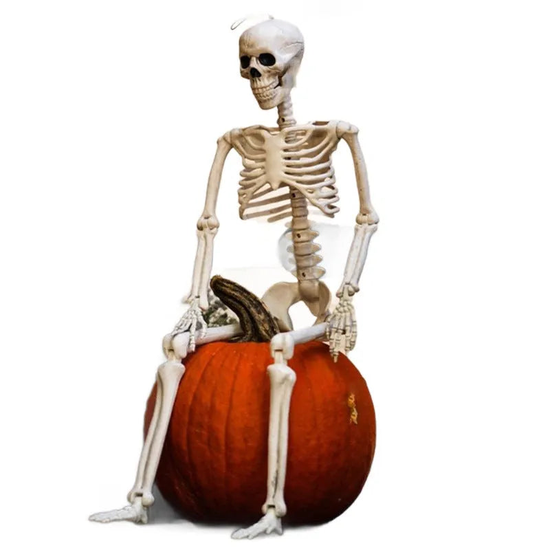 90cm tall movable joint Halloween skeleton model with plastic construction for outdoor decoration