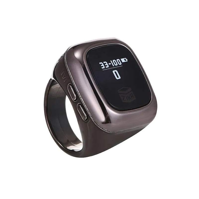 Al-fatiha Zikr electronic counter with digital display in choice of six colours and three band sizes.