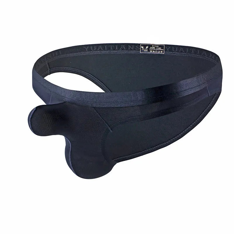 Men's thin solid colour nylon underwear in low waist design showing available colour options