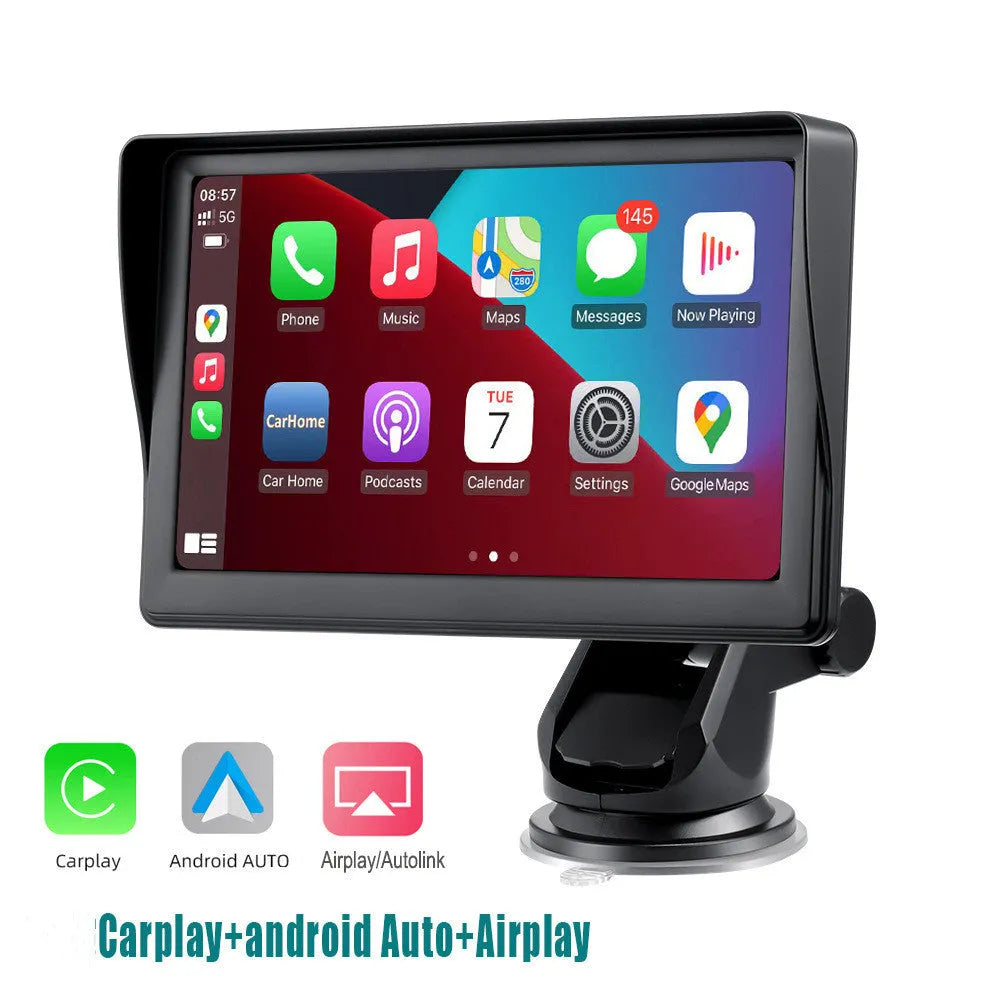 7 inch portable car smart screen with wireless Carplay on windshield mount