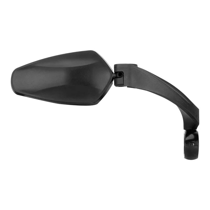 Black mountain bike rearview mirror with rotatable adjustment on PMMA acrylic surface