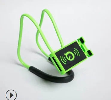 Universal 360-degree rotating phone holder in multiple colours on a table, holding a smartphone.
