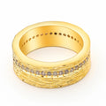 Gold geometric zircon ring in women's sizes 6, 7 and 8