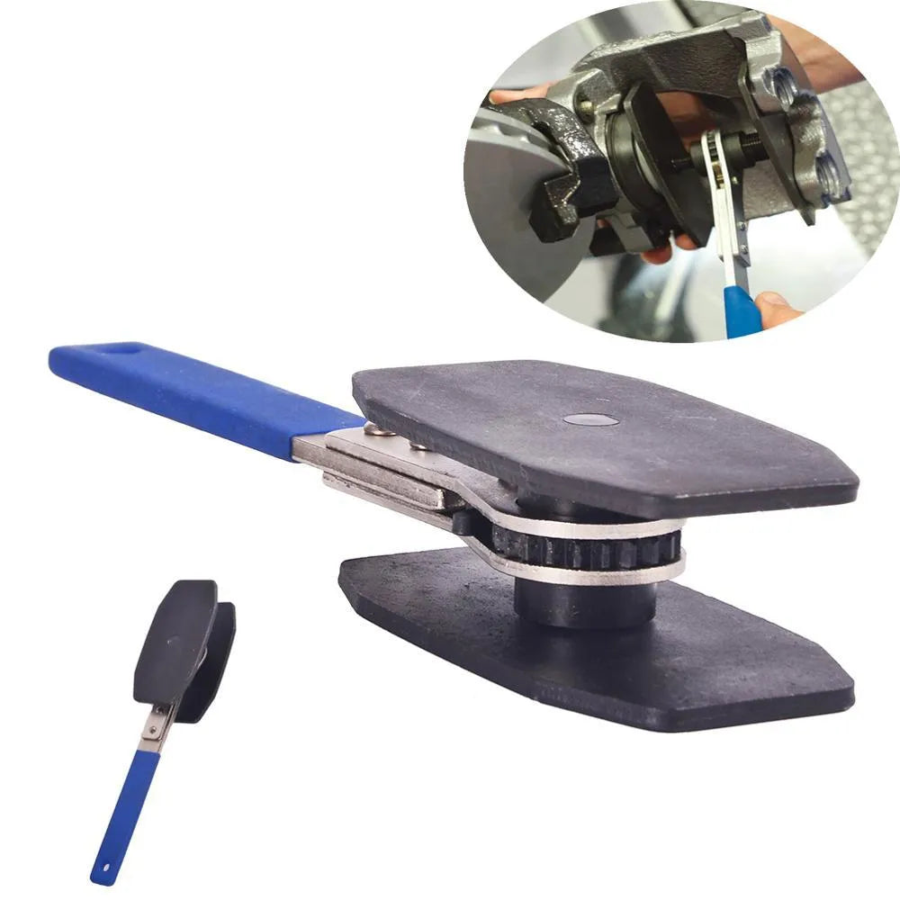 Brake caliper press tool with ratchet, stainless steel, 270mm length, black, for single twin quad pistons