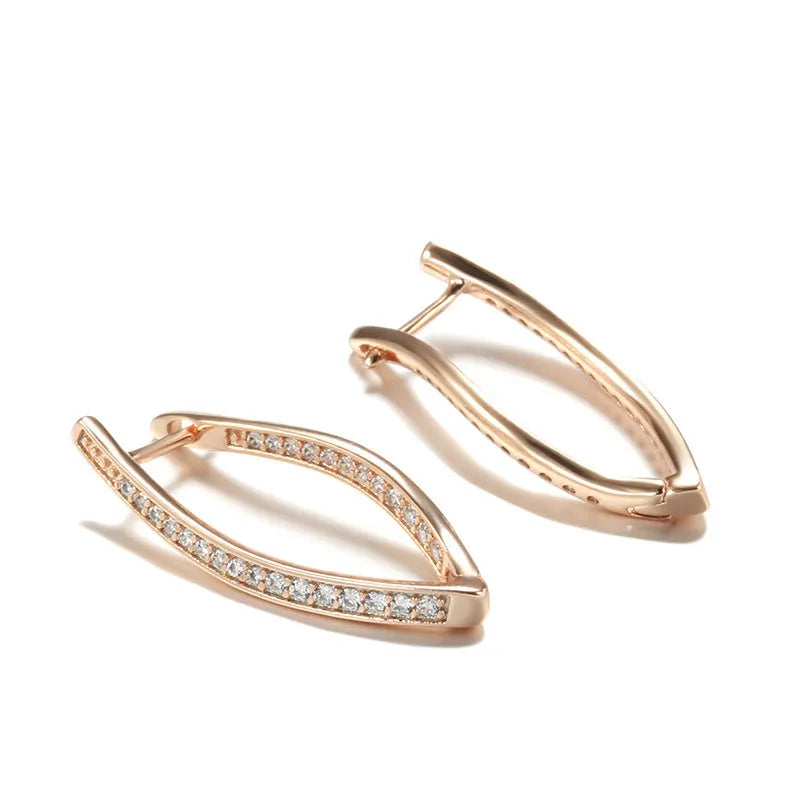 A pair of H0493 colour geometric zircon eardrops for women, made from copper with an ins style design.