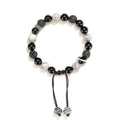 Black agate map stone bracelet with diamond-shaped volcanic rock stones in new Chinese style