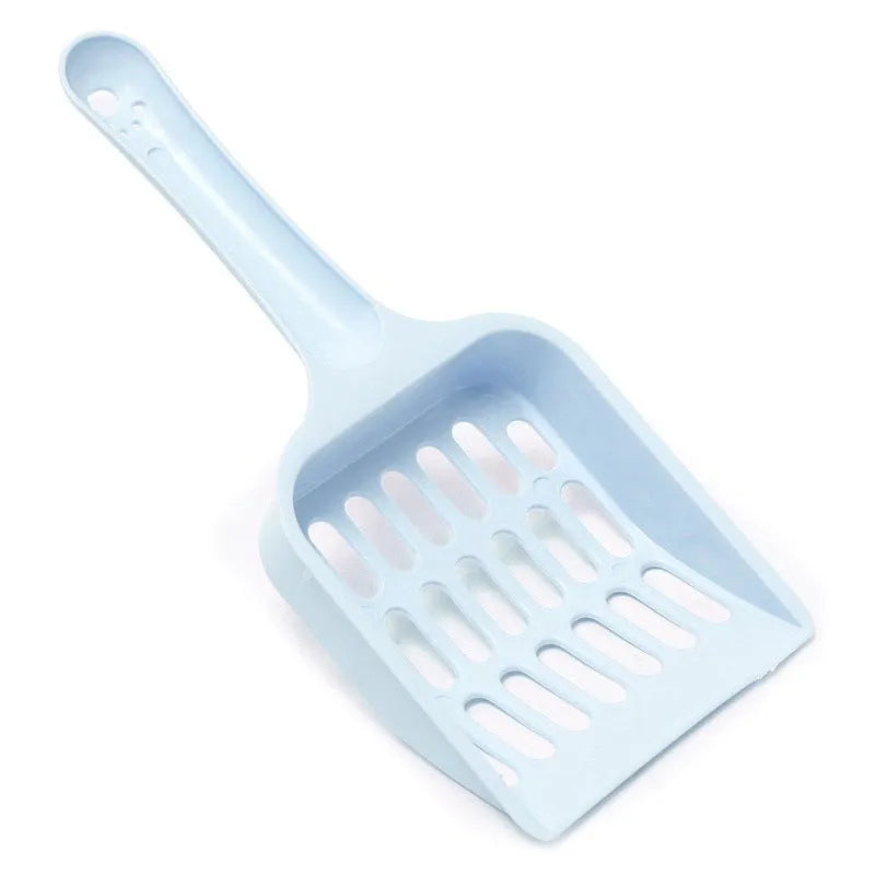 Plastic cat litter scoop tool in blue colour for pet toilet cleaning