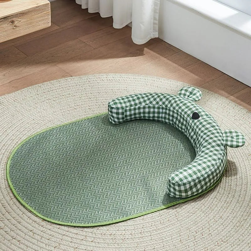 Four seasons pet cooling mat bed for dogs and cats in green or yellow with four size options