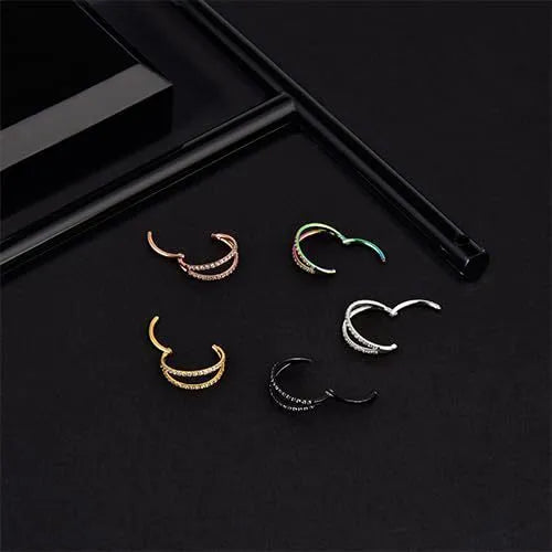 G23 titanium alloy nose ring earring in steel colour, showing a circular ring design for body piercing.