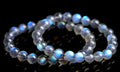 Natural cream blue moonlight crystal bracelet showing grinding process finish and simplicity style
