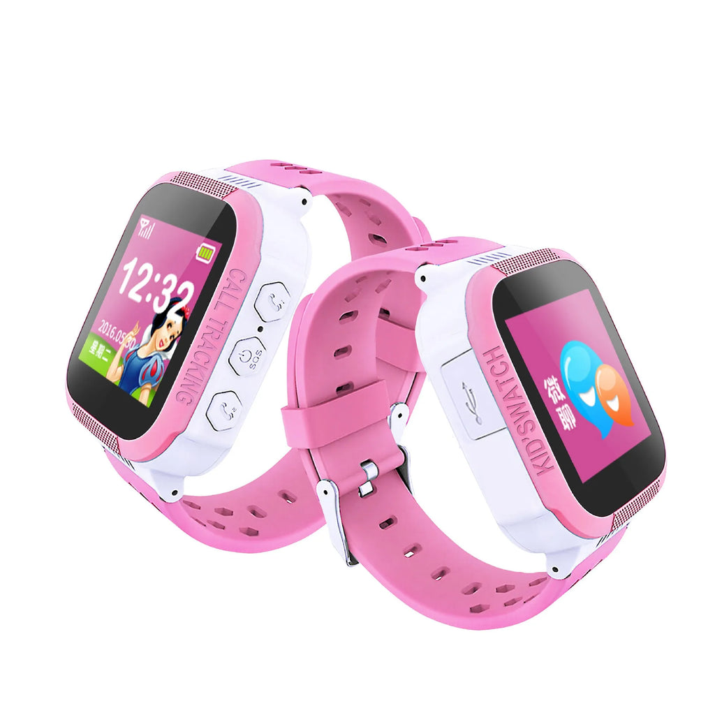 Blue children's phone watch with 1.44-inch IPS touch screen display