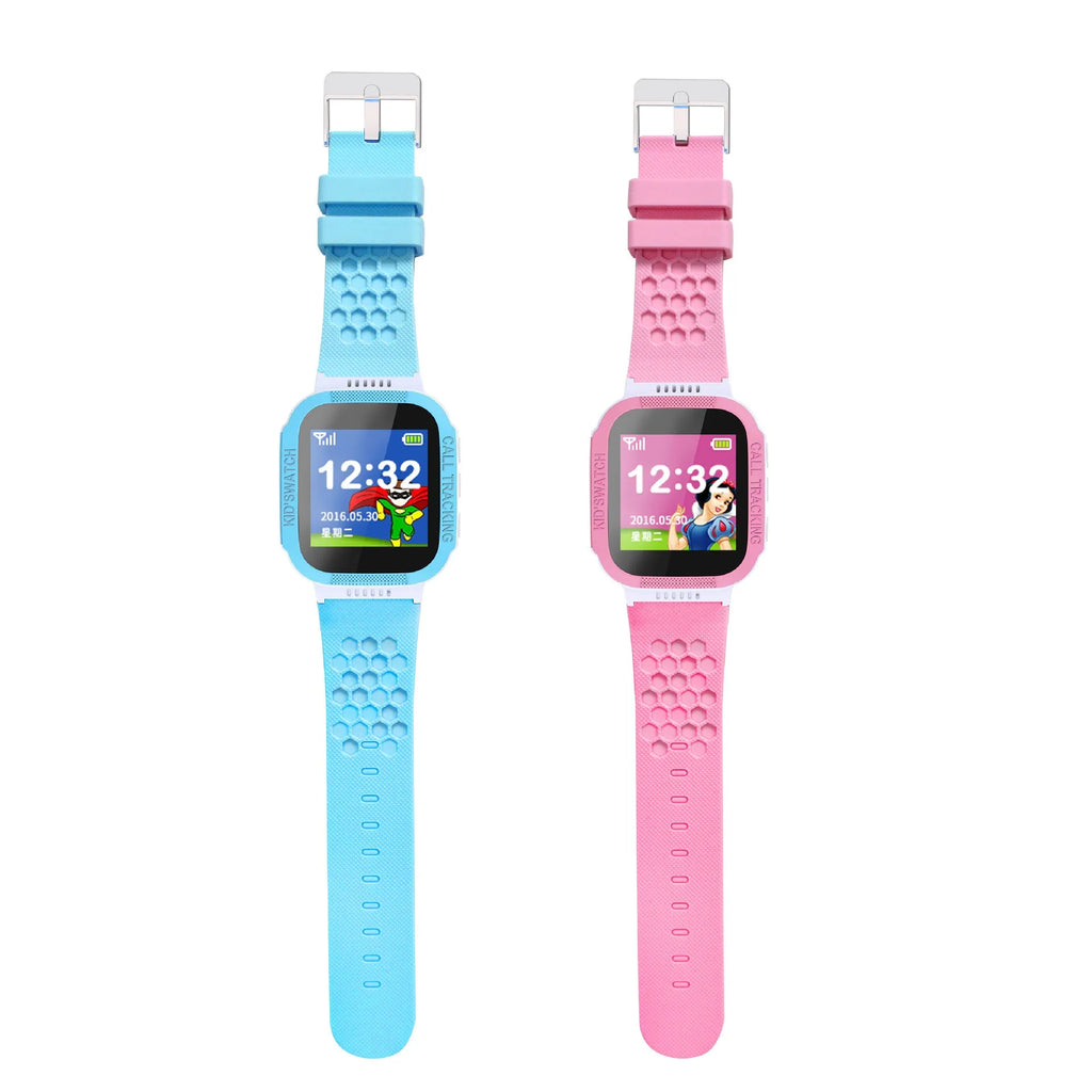 Blue children's phone watch with 1.44-inch IPS touch screen display