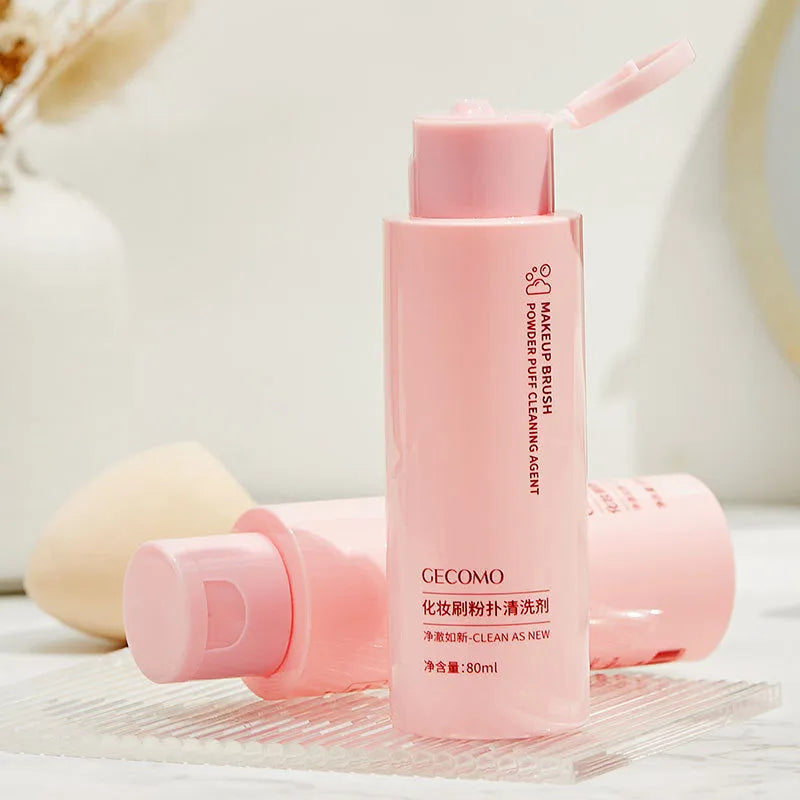 Makeup brush and beauty blender cleaning kit with detergent bottle and spray bottle