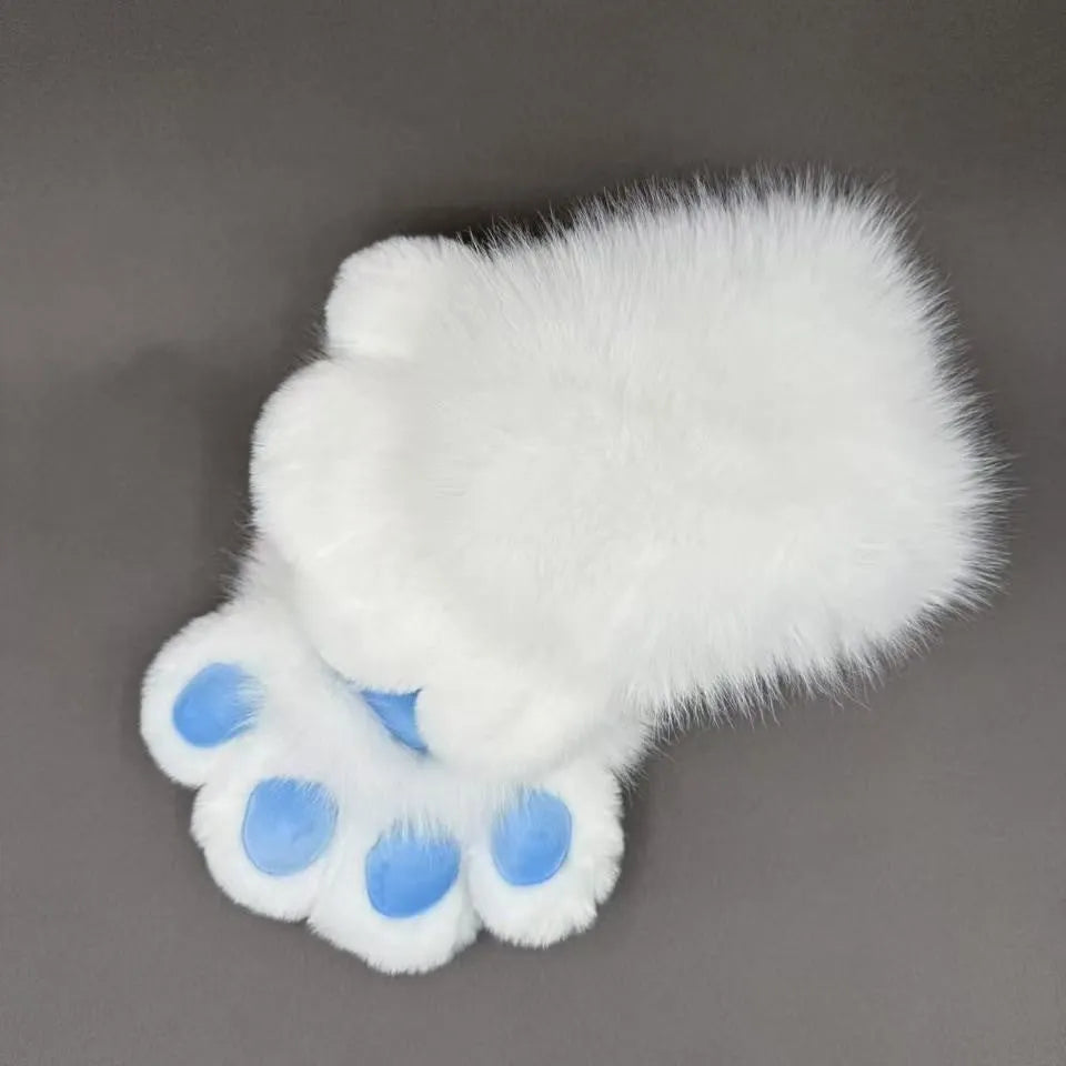Colourful animal claw cosplay gloves in nylon fabric with various pad colour options