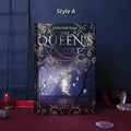 Blue and purple A5 hardcover luminous notebooks open to show full-colour illustrated pages.