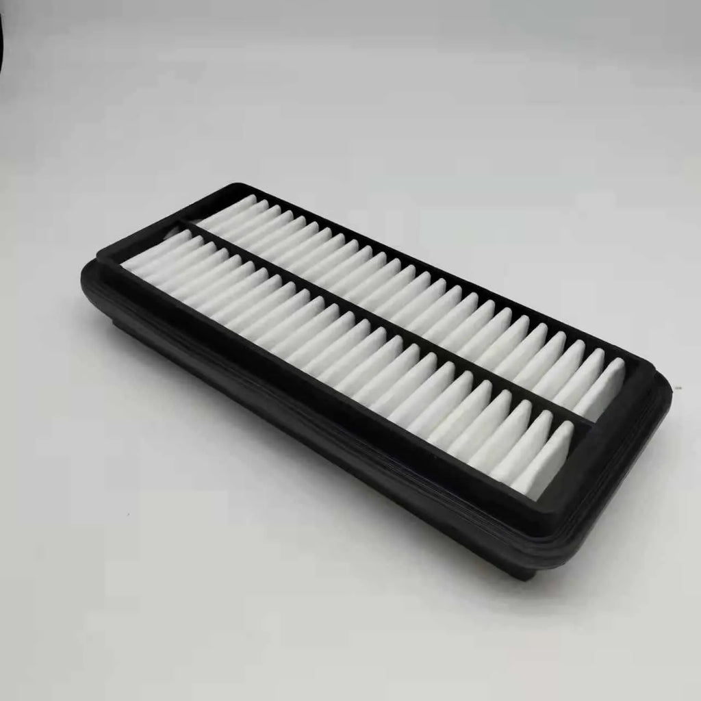 Black car air filter panel measuring 256mm x 113mm x 40mm for Modern vehicle replacement