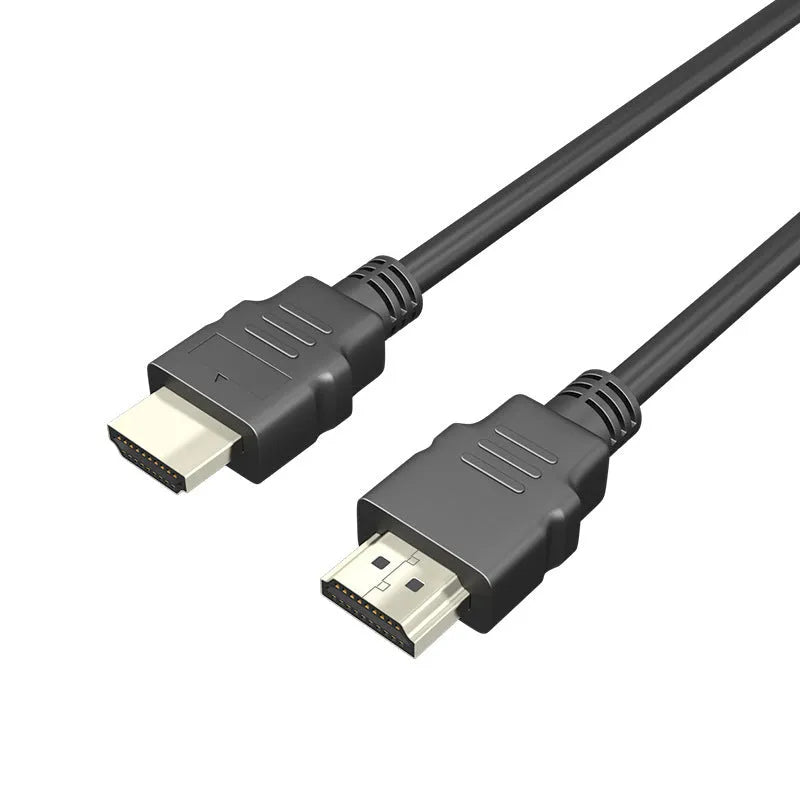 Black HDMI cable with nickel-plated connectors in various lengths for set-top box connections