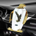 Eagle style car phone holder with wireless charging on a suction cup mount