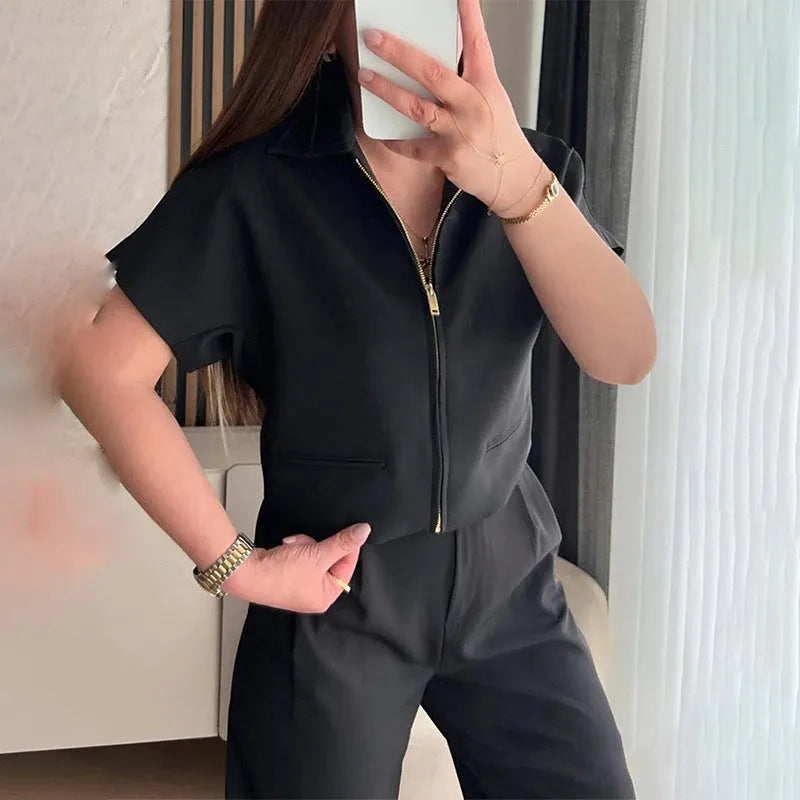 Casual short sleeve loose outerwear jacket in polyester fabric available in white, black, or yellow colours