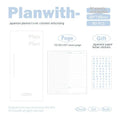 A5 embossed meter notebook open on a desk, showing white 100gsm paper and a choice of five cover colours.