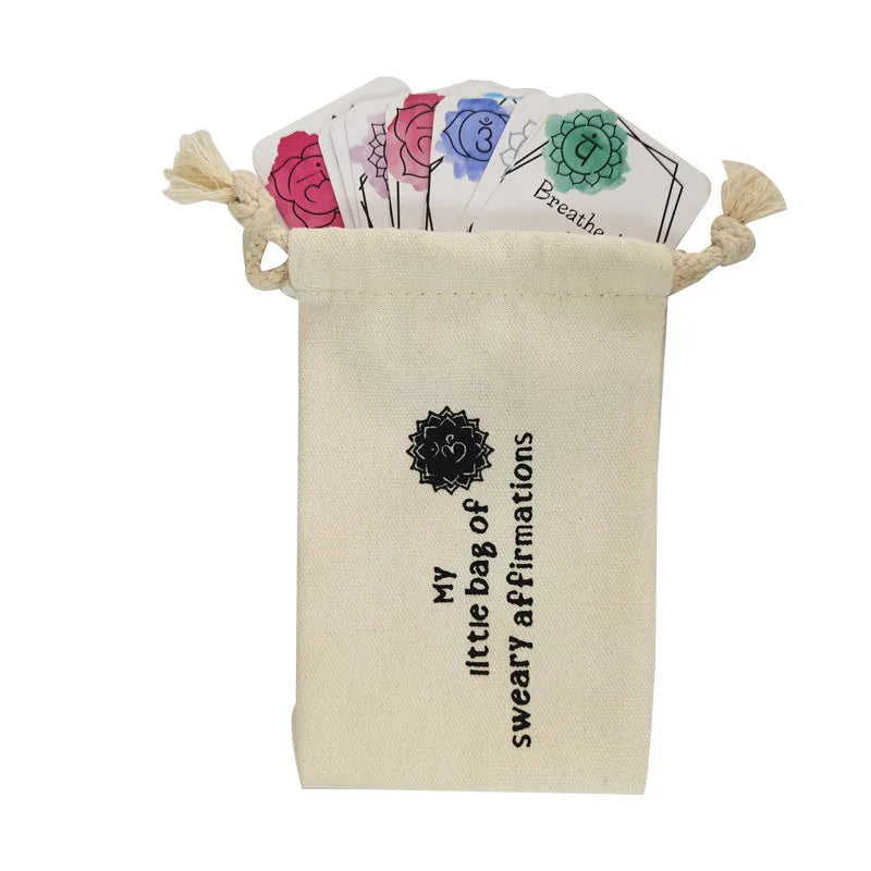 16-piece funny affirmation cards set in soft healing style with colour printing