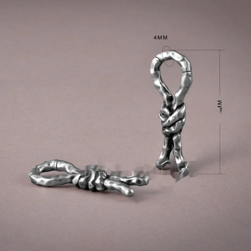 Creative Bends And Hitches copper auricle earrings with 4mm size and retro bending design.