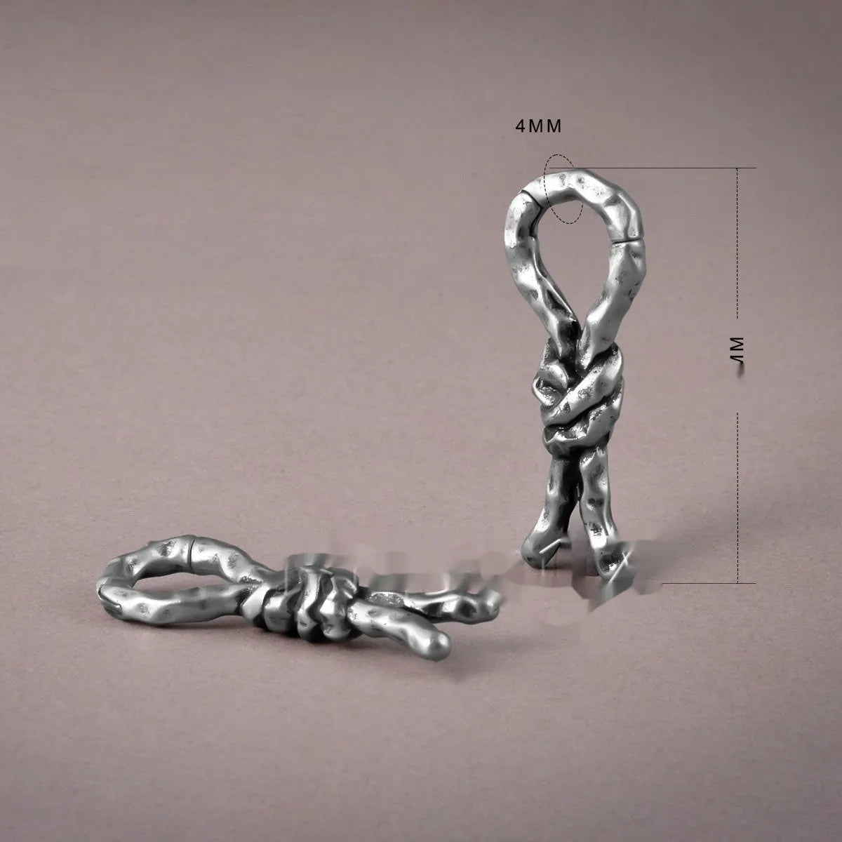 Creative Bends And Hitches copper auricle earrings with 4mm size and retro bending design.