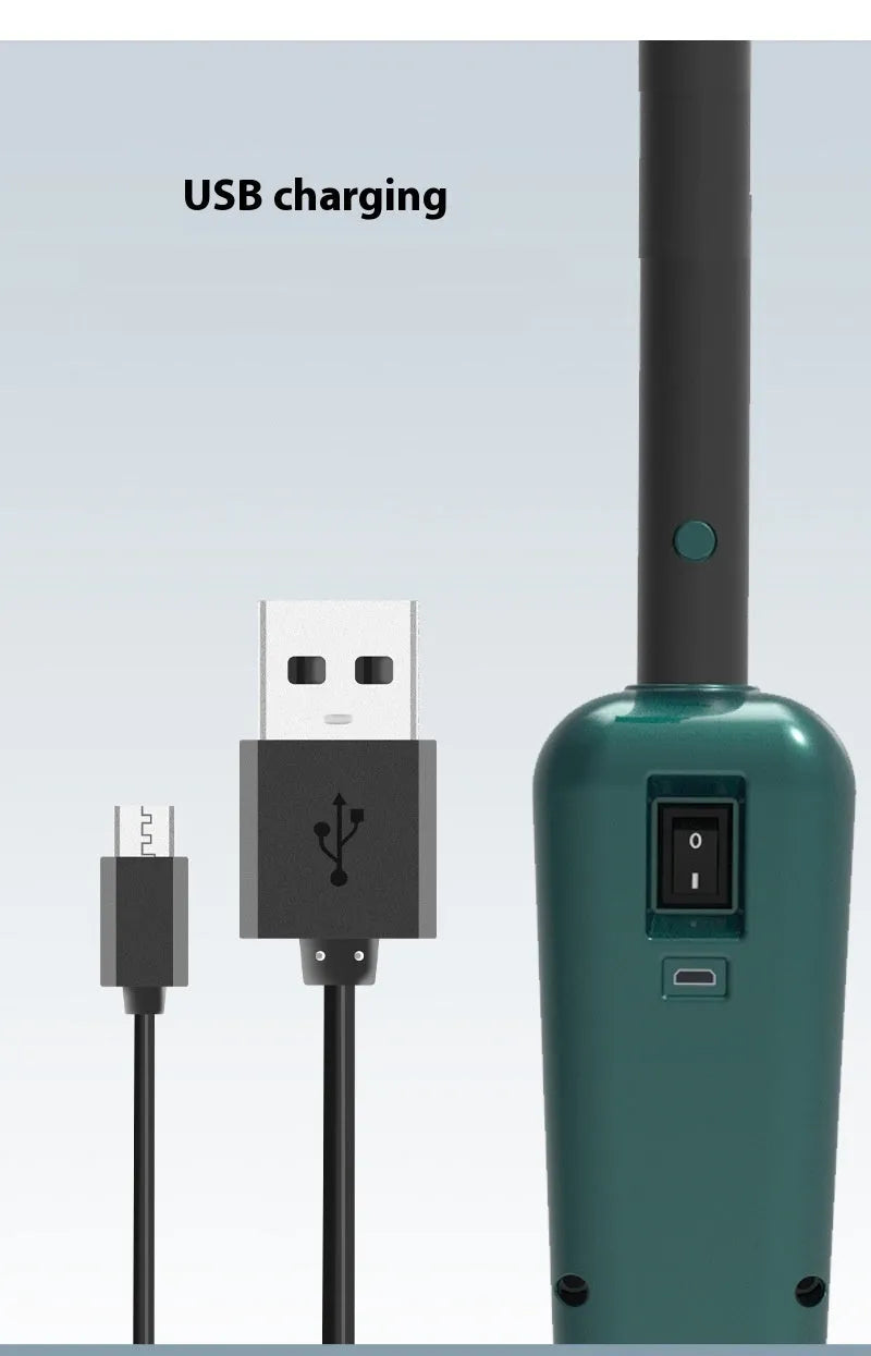 USB rechargeable wireless sweeping and mopping all-in-one machine in white or green.