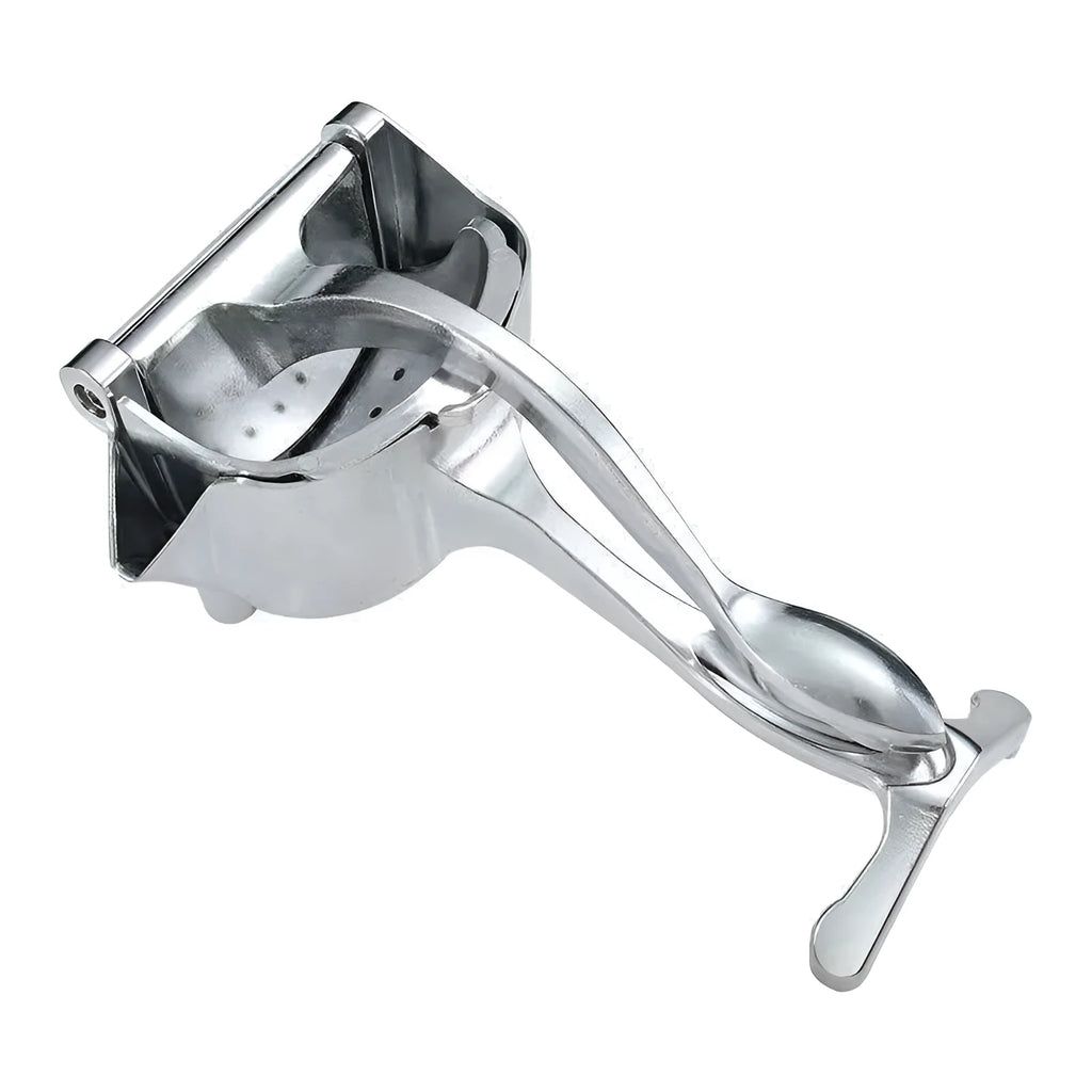 Small manual juicer in silver iron for orange juice, watermelon juice and opening nuts, hand press design, 1PC