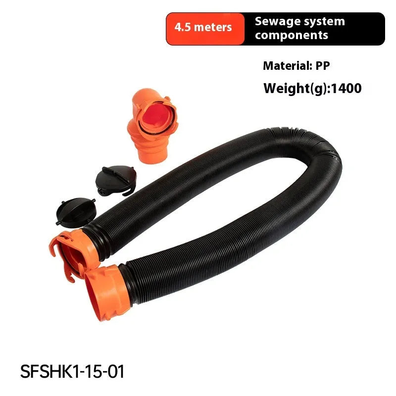 90 degree rotary elbow joint for caravan sewage hose in PP or TPE material