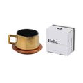 Office gift tumbler coffee cup suit with gold-plated gift box and approximately 250ml capacity irregular shape mug