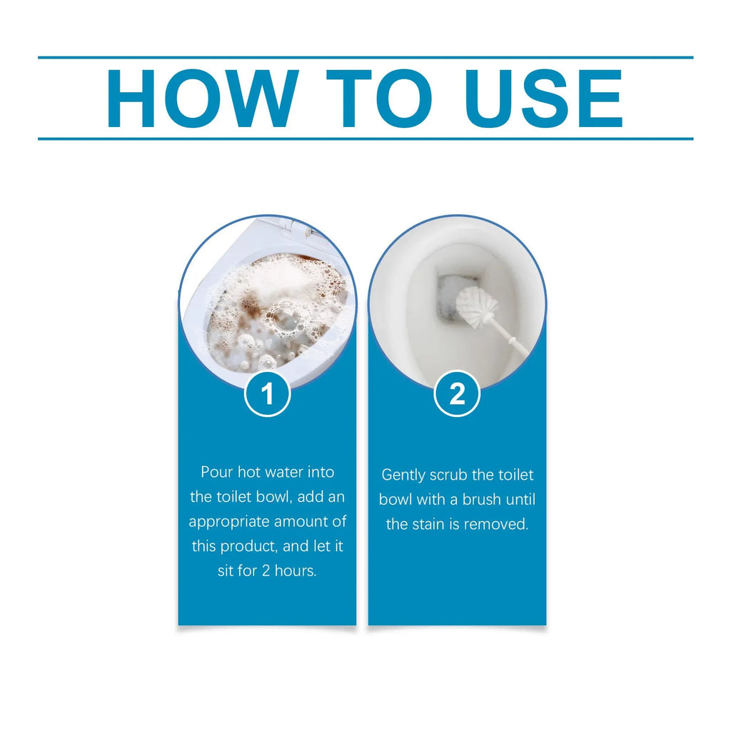 Toilet cleaning powder in four individual 30g sachets, 120g total.